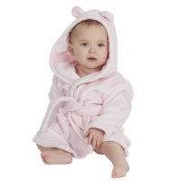 18C203: Baby Pink Hooded Dressing Gown (6-24 Months)